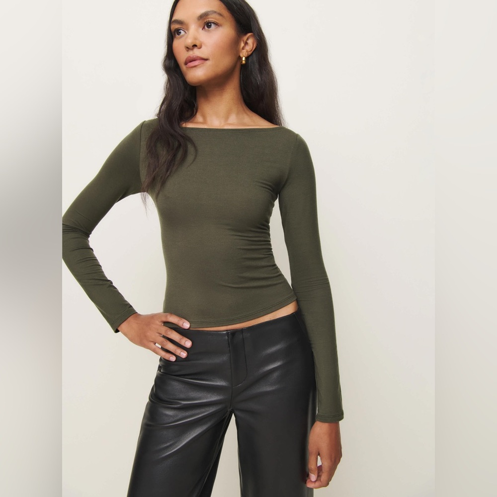 Reformation Wiley Knit Top - XS Pine Tree